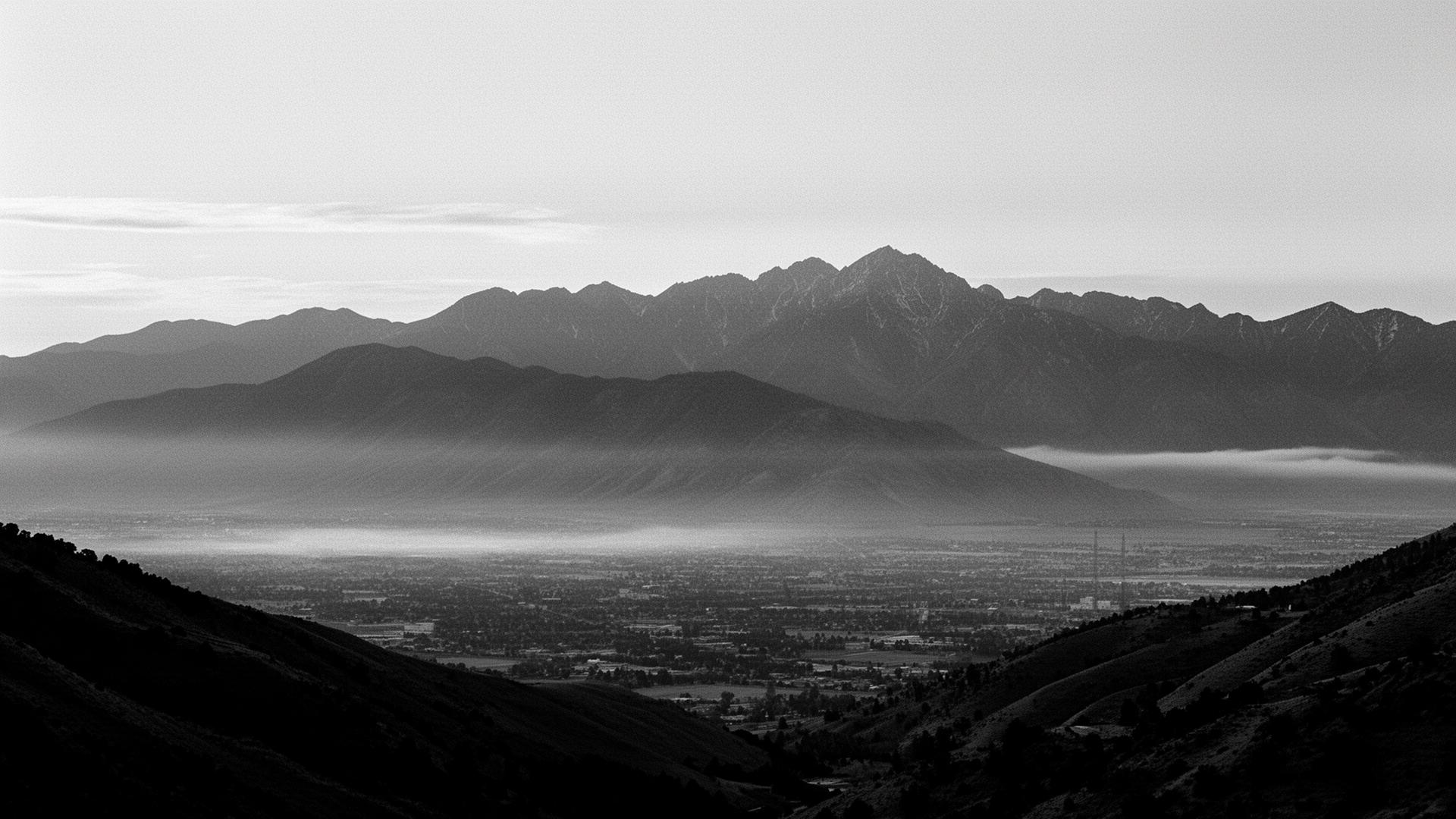 The Wasatch range above Salt Lake City at dawn